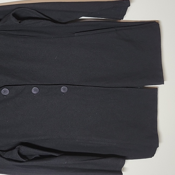 Eileen Fisher Black Stretch Three Button Long Sleeve Blazer Size Petite Large - Picture 3 of 8